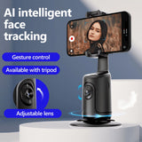 X XBEN Auto Face Tracking Tripod, 360?? Rotation Face Body Phone Camera Mount Smart Shooting Phone Tracking Holder for Live Vlog Streaming Video, White