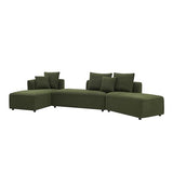 Convertible Sectional Sofa Couch for Living Room, Oversized L Shaped Couch with Chaise Lounge Sofa Set, Comfy Upholstered Sofa with 3 Back Pillows & 2 Throw Pillow, for Home Office (Orange)