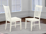 East West Furniture Weston 10 Wood Dining Chairs in Linen White (Set of 2)