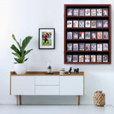 35 Graded Sports Card Display Case – Baseball Card Display Frame with UV Protection Clear View Lockable Wall Cabinet for Basketball Collectible Trading Card Black Finish