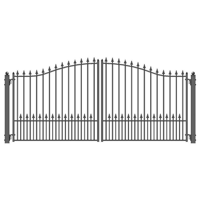 Aleko Steel Dual Swing Driveway Gate – Munich Style – 16 x 6 Feet