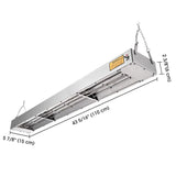 WeChef 43 Commercial Food Warmer 1100W Electric Strip Heater Stainless Steel Heating Lamp for Restaurant