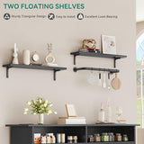 YITAHOME Buffet Cabinet, 47 Farmhouse Coffee Bar with Power Outlet, Floating Shelves, Multi-Functional Storage Sideboard Cabinet for Kitchen and Living Room (Rustic Brown)