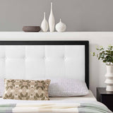 Modway Draper Tufted Queen Fabric and Wood Headboard – Walnut Charcoal